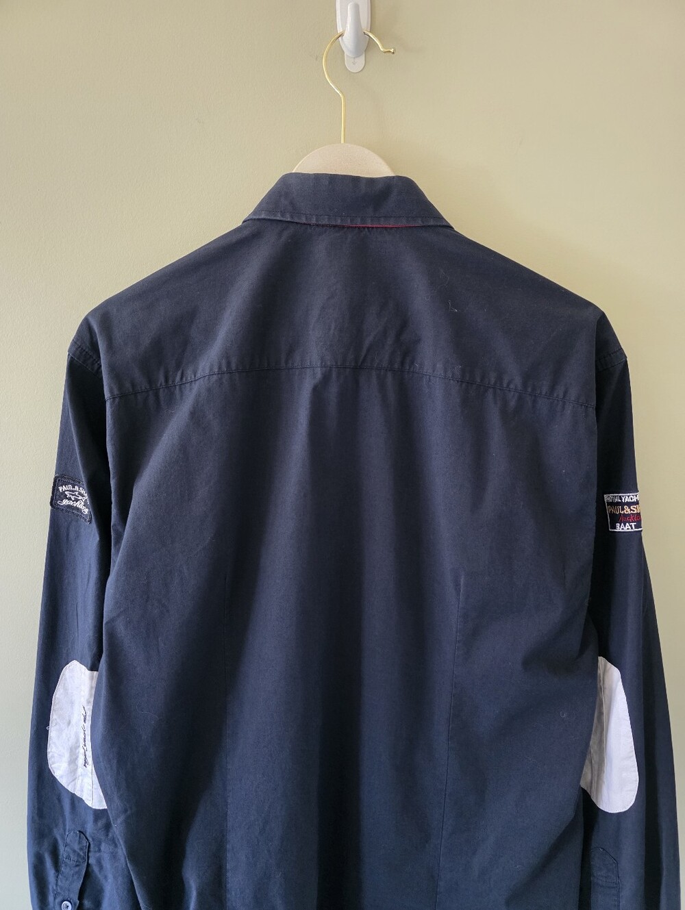 NWOT Paul & Shark L Modern Academia Nautical Yacht Club Embroidered Button Shirt - Picture 11 of 16